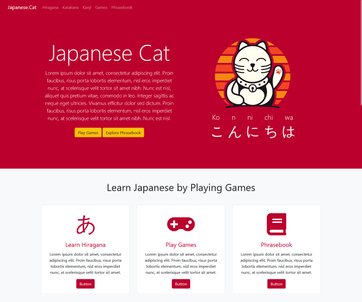 Japanese Cat website screenshot